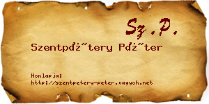 Szentpétery Péter névjegykártya