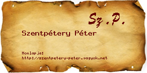 Szentpétery Péter névjegykártya